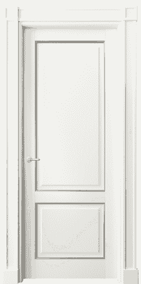 Дверь межкомнатная 6303 БЖМС. Цвет Бук жемчуг с серебром. Материал  Массив бука эмаль с патиной. Коллекция Toscana Plano. Картинка.