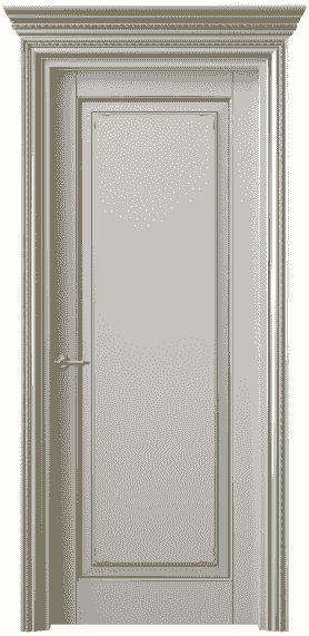 Дверь межкомнатная 6201 БСРП. Цвет Бук серый с позолотой. Материал  Массив бука эмаль с патиной. Коллекция Royal. Картинка.