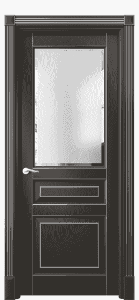 Дверь межкомнатная 0710 БАНС САТ-Ф. Цвет Бук антрацит с серебром. Материал  Массив бука эмаль с патиной. Коллекция Lignum. Картинка.