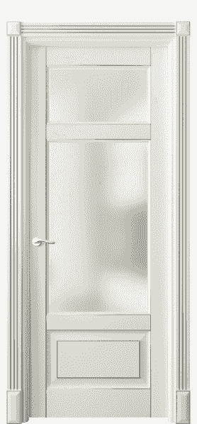 Дверь межкомнатная 0720 БМБС САТ. Цвет Бук молочно-белый с серебром. Материал  Массив бука эмаль с патиной. Коллекция Lignum. Картинка.