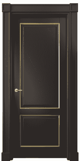 Дверь межкомнатная 6303 БАНП. Цвет Бук антрацит с позолотой. Материал  Массив бука эмаль с патиной. Коллекция Toscana Plano. Картинка.