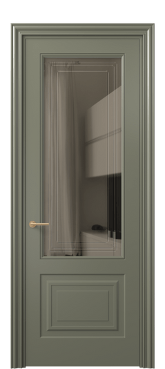 Дверь межкомнатная 8452 МОТ Бронза с гравировкой. Цвет Матовый оливковый тёмный. Материал Гладкая эмаль. Коллекция Mascot. Картинка.